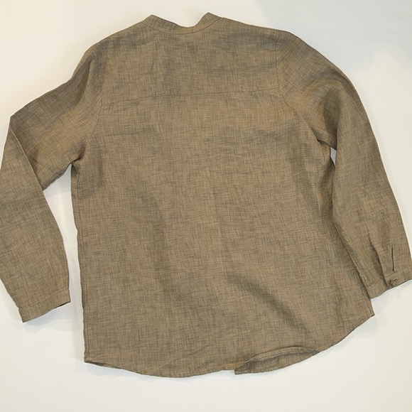 J Jill Shirt Cardigan Women 100% Linen Beige Lightweight Lagenlook Knot Buttons - Picture 5 of 10